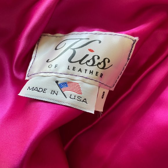 Electric Purple Leather Skirt - Vintage size 8 - Picture 7 of 9